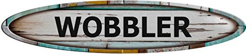 ANY AND ALL GRAPHICS WOBBLER Long Oval Shaped Weathered Rustic Painted Wood Look Novelty décor Composite Aluminum Beach Cottage Sign.