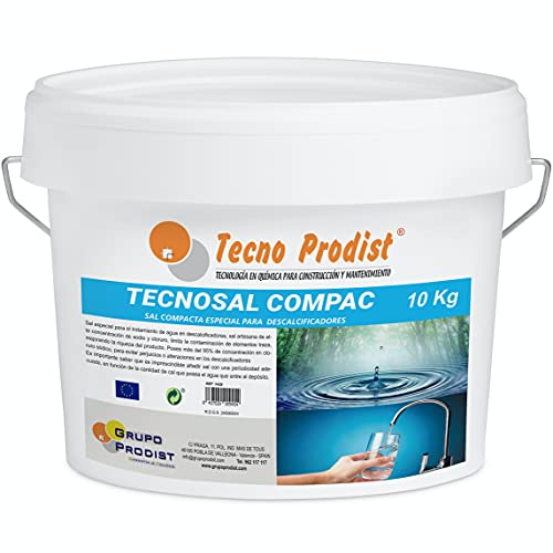 TECNOSAL COMPAC Sale Per Decalcificatore Di Tecno Prodist | Sale Per Addolcitore 10 Kg Fornito In Un Pratico Secchio | Sale In Pastiglie Di Facile Applicazione, Massimo Comfort