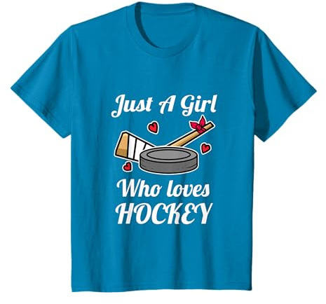 Just A Girl Who Loves Hockey Fille Jersey Hockey sur Glace T-Shirt