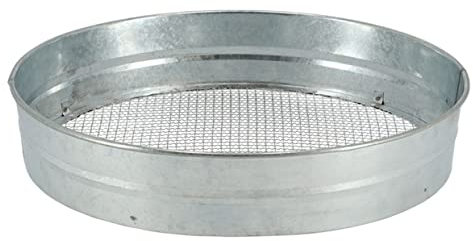 Rivanto® Erdsieb aus Stahl Ø 35,5 cm, verzinkt, feines Gitter mit hohem Rand