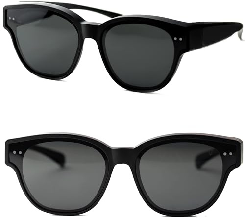 CREYESTAL Polarisiert Überzieh Sonnenbrille mit Antireflex, Überbrille Sonnenbrille für Brillenträger, Ultraleicht, Herren, Damen, 100% ANTI-UV
