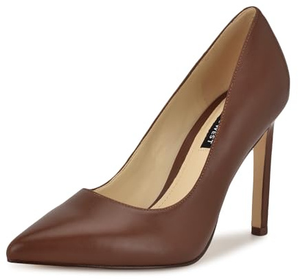 Nine West Women's Tatiana Pump, Medium Brown Leather 210, 38.5 EU