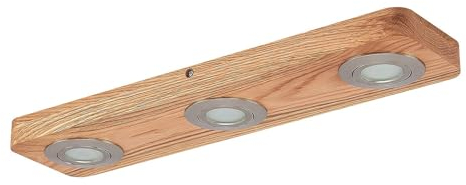 Ceiling Light 'Mikari' (Modern) in Brown Made of Wood for e.g. Living Room & Dining Room (3 Light Sources,) from Lindby | floodlight, Spotlight