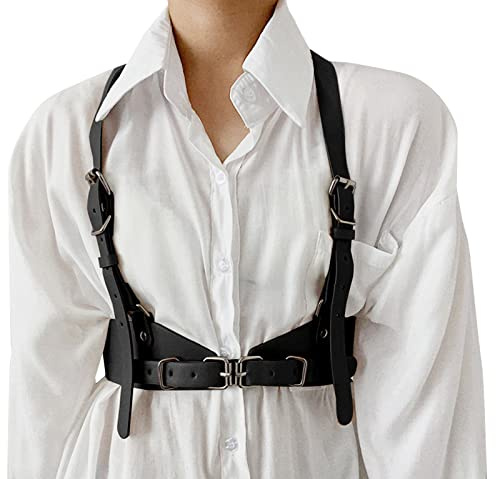 FEOYA Femme Punk Taille Harnais Ceinture Cuir Pour Ceinture En Cuir Filles Goth Gilet Ceinture Réglable Cosplay Party Rave Costume