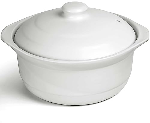 Pentole in ceramica da 1,9 litri per cucinare con coperchio, pentola di argilla per cucinare, pentola di terracotta, casseruola in ceramica cinese, pentola di terra pentole stufato pentola pentola