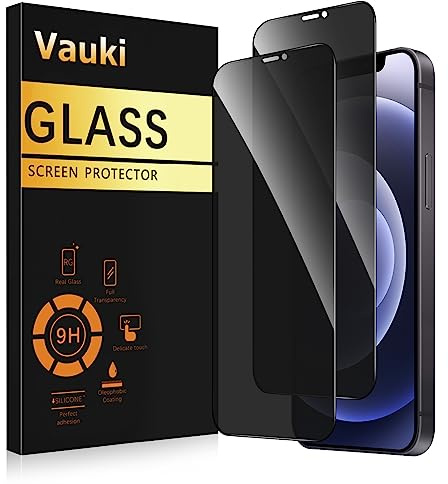 Vauki Sichtschutz Schutzfolie für iPhone 12 Mini Schutzglas 2 Stück,9H Härte Privacy Displayschutzfolie,Privatsphäre Anti-Spy Bläschenfrei Kratzfest Blickschutzfolie für iPhone 12 Mini,5.4