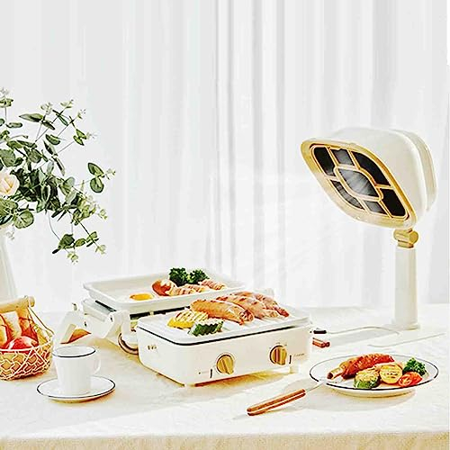 PRUJOY Extractor Hood USB Plugged Household Desktop Range Hood with Adjustable Height with Detachable Aluminum Filter (White)