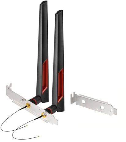 Superbat Antenne WiFi Double Bande 2,4 GHz 5 GHz 5,8 GHz Antennes WLAN RPSMA Mâle 8dBi avec Câble 25cm RPSMA Femelle pour Carte Mini PCIE Routeur sans Fil, PC de Bureau, Répéteur(2 pièces)