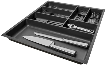 SO-BOX 2 Besteckkasten Breite 50,9 cm, Tiefe 46,2 cm mit anthraziter Kanvas-Struktur für Schubladen bis Juli 2012 von NOBILIA mit einer Breite von 60 cm