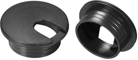 QUARKZMAN 2 Pezzi Copertura Foro Cavi, 1.38 Pollici/35mm Copertura Foro Passacavi in Plastica Abs per Scrivania da Ufficio, Organizzatore Cavi per Computer, Nero