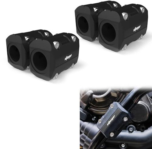 Xitomer 2 pair 22mm/25mm/28mm Motorcycle Engine Guard Bumper Crash Bar Protectors, Motorcycle Crash Bar Protectors Frame sliders (Black)
