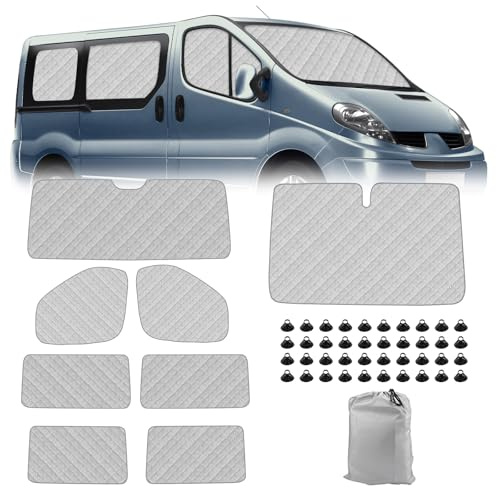 8 Piezas Parasol del Parabrisas Automóvil Reemplazo para Renault Trafic LWB 2001-2014, Cabina del Conductor Reemplazo para Opel Vivaro LWB 2001-2014, Cubierta de Parasol, Parasol Plegable