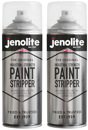 JENOLITE Paint Stripper Spray 2 x 400ml Aerosol Varnish & Paint Remover | Heavy Duty Paint Remover & Varnish Stripper for Metal, Wood, Concrete