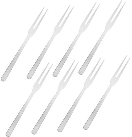 GARVALON 8pezzi Forchette Inossidabili Per Dessert Eleganti Forchette Piccole Per Antipasti Insalate e Frutta Ergonomico Per Occasioni Speciali