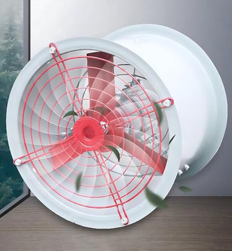 ICEMOB Ventola Aspirazione Flusso Assiale,Ventilatore Industriale,Estrattore Aria 1450 Giri/Min,Soffiatore di Scarico per Cucina, Serra, Garage,Scocca in Acciaio al Carbonio,400mm