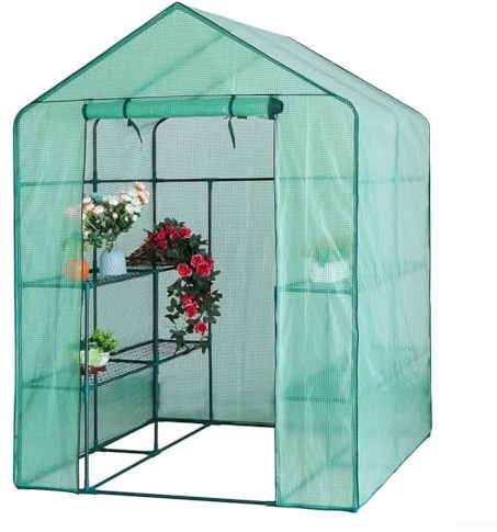 Besttoolifes Housse de protection en PVC pour serre, jardin, plantation, serre sans support, 143 x 143 x 195 cm (vert)