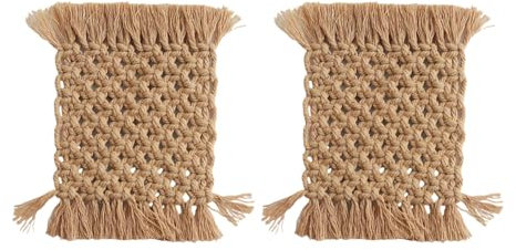 Set di 2 supporti per pentole fatti a mano, in cotone, resistenti al calore, per l'uso in cucina