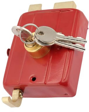 PESTILLO DE SEGURIDAD ROJO DE TRABAJO PESADO PARA PUERTA PRINCIPAL - CERRADURA ANTIÓXIDO IMPERMEABLE Y RESISTENTE PARA PUERTAS DE MADERA Y HIERRO