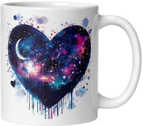 Tasse Liebe Romantik | Galaxie-Herz im Universum-Look | Romantisches Geschenk für Verliebte Paare Partner Partnerin Freund Freundin Ehefrau Ehemann | Zum Hochzeitstag Valentinstag Jahrestag