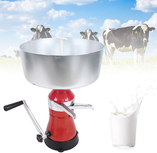 Separador de crema de aleación de aluminio Sustvita, separador manual de leche para la granja lechera casera, ideal para separar la crema de leche de cabra