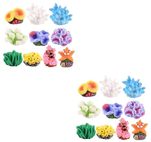 GALPADA 2sätze Aquarium Dekoration Resin Korallenfiguren Fischtank Ornamente Für Süß Und Miniatur Landschaftsdekoration Für Zuhause Und Büro