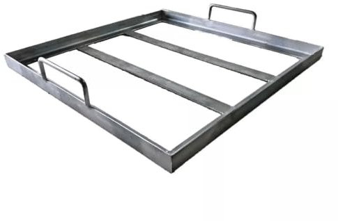 Telaio in Acciaio Zincato per Pietra Lavica, Supporto con Manici, 3 cm di Spessore (60x40)