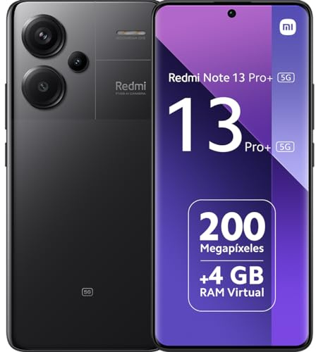 XIAOMI Redmi Note 13 Pro+ 5G Plata - Smartphone 8+256GB, procesador MediaTek 4nm, cámara 200MP, HyperCharge 120W, Pantalla 3D Curva, protección IP68, Accesorios no incluidos (Reacondicionado)