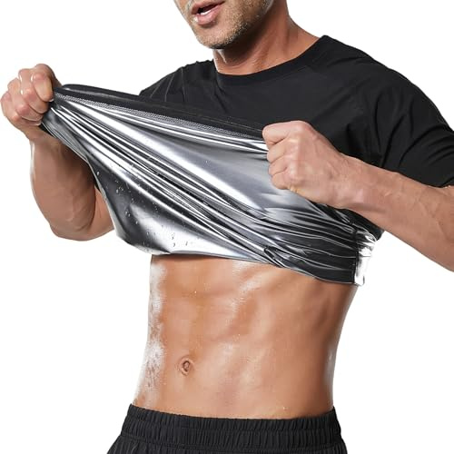 Towintec bastu skjorta herr korsett midja shapewear kortärmad bantning, Splitter, L
