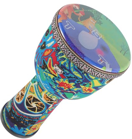 Kisangel Djembe Schlaginstrument für Kindertrommel Afrikanische Schlagtrommel Afrikanische Kunstwerke Percussion Drum Handtrommel Schlagzeug Afrikanische Rhythmen Drum PVC
