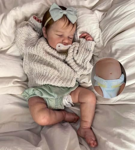 Zero pam Reborn Baby Lebensecht-50CM Reborn Baby Mädchen, Babypuppen Wie Echt, Echte Babypuppe, Reborns Puppen Lebensecht Mit Haaren