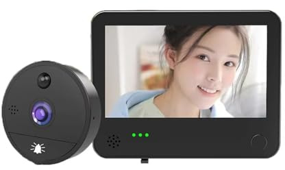 VEKELETE Spioncino Wi-Fi da 6000 mAh, Tuya Smart 1080P, Campanello Wi-Fi, Telecamera di Sicurezza Domestica, Visione Notturna, visore Digitale(with 64G Card)