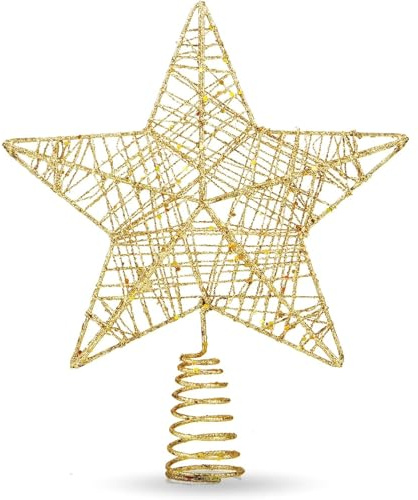 Weihnachtsbaum Spitze Stern, 1 Stück Weihnachtsbaum Spitze Stern Gold, Glitzernde Baum Ornament Tannenbaum Decoartion, für Tannenbaum Tannenbaumspitze Weihnachten