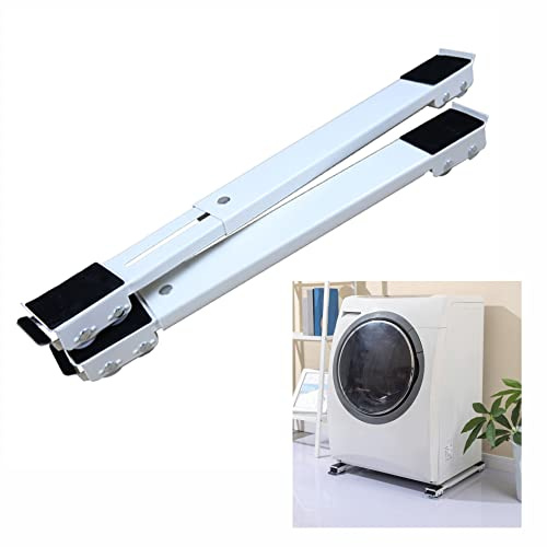Adjustable Mobile Base for Washing Machines & Mini Fridges - 2-Pack Furniture Rollers, Easy Move Trolley Stands for Washer, Cabinet, Freezer & Appliances Glide System.