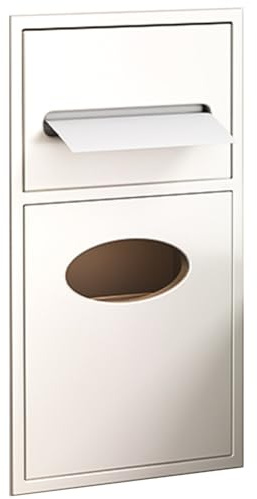 Niche De Douche Encastrée En Acier Inoxydable, Meuble De Rangement Décoratif, Porte-Papier Toilette Avec Poubelle Pour Salon, Chambre, Cuisine, Salle De Bain, Blanc, 20 X 52 X 13,5 Cm, 8 X 20 X 5,3 P