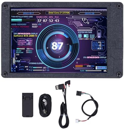 NUMNBE USB Screen 3.5 Zoll IPS Display, Verstellbare Helligkeit für Linux - CPU RAM Temperaturanzeige, Multi System Support, Themes (Elbow)