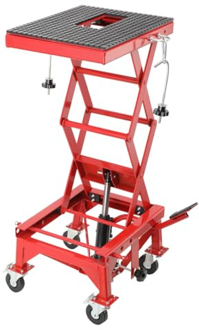 Lfhelper Motorrad Hebebühne, 158kg/350lb Kapazität Motorradheber, 350-905mm | Höhenverstellbar Motorradlift mit 4 Räder, Scherenheber Montageständer, für Motorrad Reparatur und Wartung