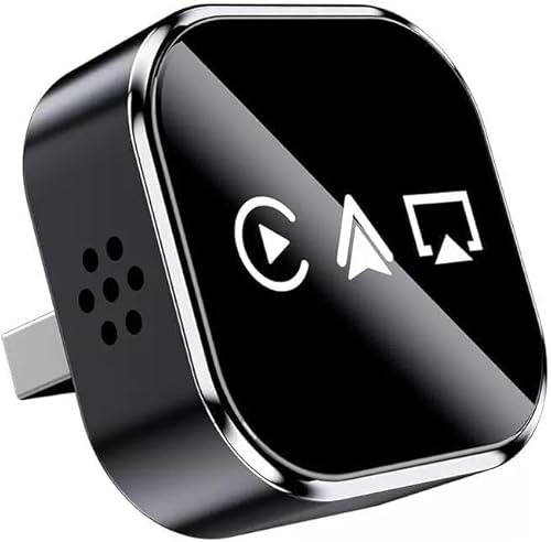 2026 Upgrade 3-in-1 Wireless CarPlay Adapter, Wired to Wireless Carplay Compatible with iPhone for CarPlay & AirPlay Screen Sharing, USB Plug and Play Car Multimedia Adapter (No Android Mirroring)
