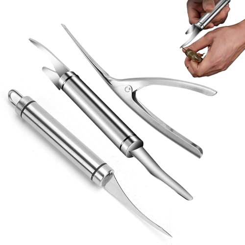 3 Pezzi Sbucciatore Gamberetti, Pelapatate Gamberetti Tutto In 1, Pelapatate Di Gamberi In Acciaio Inossidabile, Pelapatate Di Gamberi 5 In 1 Per Prodotti Come Gamberetti