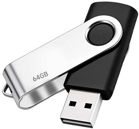 USB 64GB Memory Stick, USB 3.0 Flash Drive for PC, Tablet, Plug and Play | 64GB Memory Sticks,Swivel Design Portable 64gb USB Pen Drive for Store 16,000 Songs/21,600 Photos/960 Minutes of Video