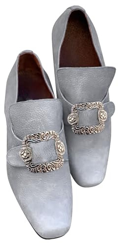 Loafers Herr dam dansskor eleganta vintage ballerinaskor retro kostymskor spänne sportskor ventilerande fashionabla fritidsskor sommar barfotaskor utan snörning promenadskor, GRÅ, 48 EU