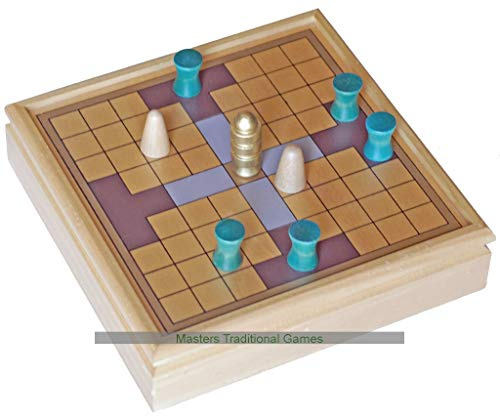 WE Games Tablut, Viking Tafl Board Game - Wooden Hnefatafl Game with 9x9 Board, Wooden Pieces and Hinged Cabinet Box Design - 2 Players, Ages 12+