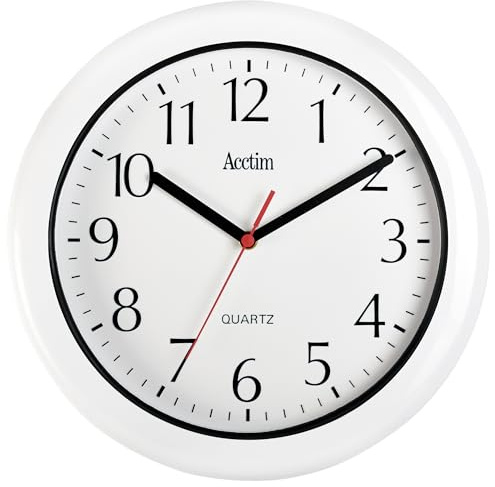 Acctim Oceana Outdoor Wall Clock Water & Weather Resistant Quartz White 30cm