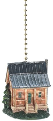 Clementine Design Rustic Log Cabin Ceiling Fan Pull Chain
