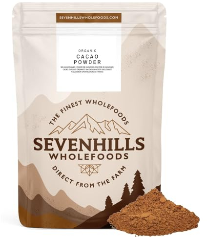 Sevenhills Wholefoods Organic Cacao/Cocoa Powder 1kg | Natural Source of Potassium & Manganese | Pure & Vegan for Hot Chocolate, Smoothies & Baking | Unsweetened & Non-Alkalised | GMO Free