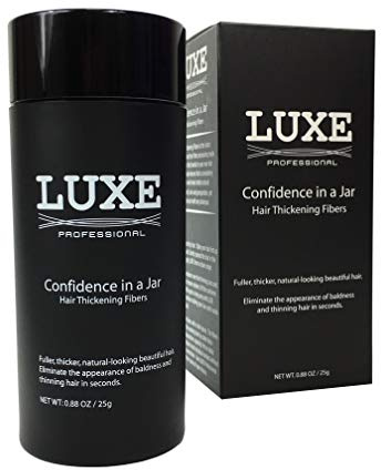 Fibras espesantes para el cabello LUXE con queratina natural - ¡Tratamiento para 2 meses! - Probado por dermatólogos - Hipoalergénico - Multiples colores disponibles. Gris