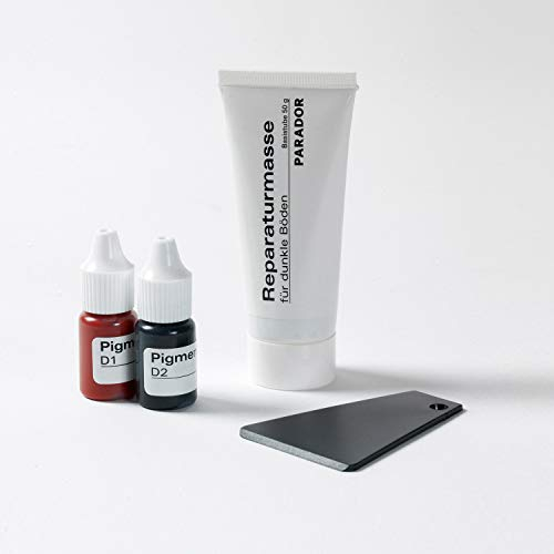 Parador Reparaturset dunkle Holz-Böden - Reparaturmasse inkl. Farbflaschen/Spachtel/Tubenspritze
