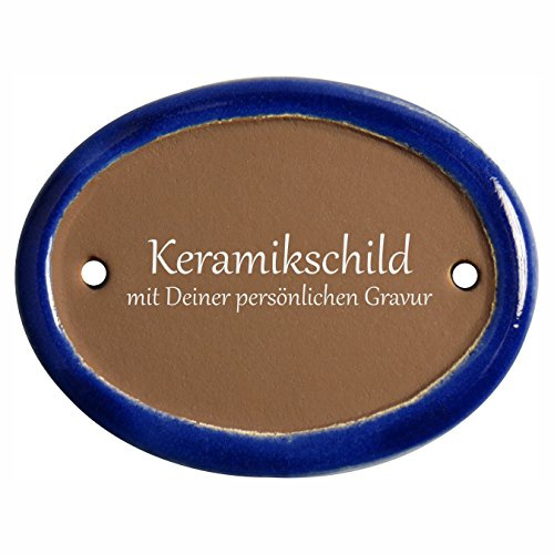Handarbeit aus Schleswig-Holstein Keramikschild 8,5 x 6,5 cm ohne Motiv (braun)