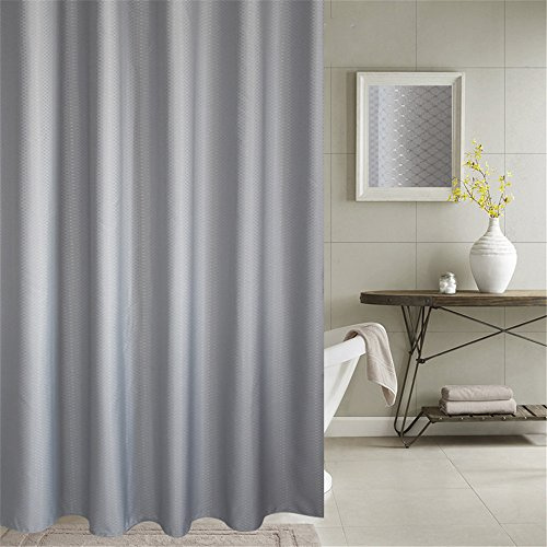 Lovedrop Duschvorhang Anti-Schimmel Wasserdicht 100% Polyester Verstärkter Saum mit Ringen 120/150/180/200x200 cm Grau 120x200 cm