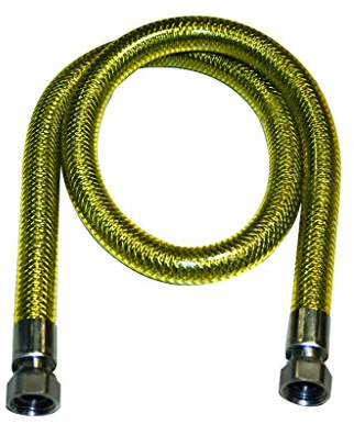 Tubo flessibile 1 metro per gas metano e gpl certificato acciaio inox ff 1/2 cucina
