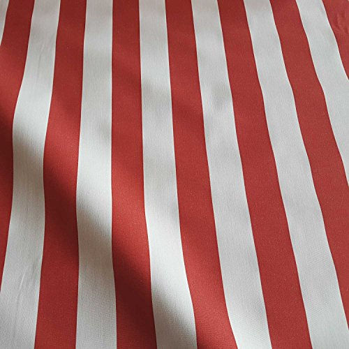 Stoff Meterware Markisenstoff Blockstreifen rot weiß gestreift UV beständig Sichtschutz Sonnenschutz